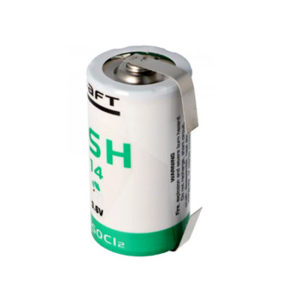 SAFT LSH14 3,6V Lithium batteri med lödfanor |__| -form