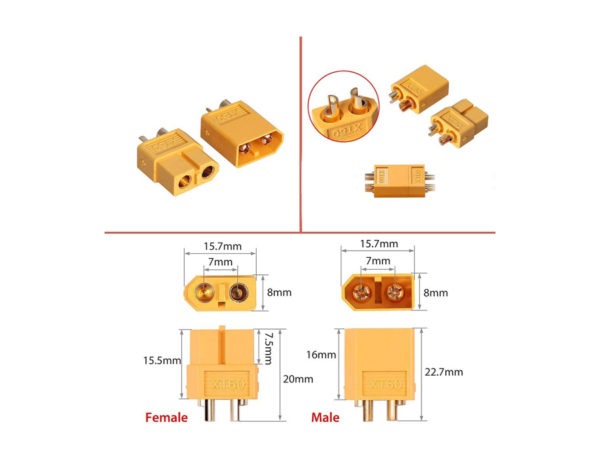 Batterikontakt Reely XT60H Hona 3,5mm