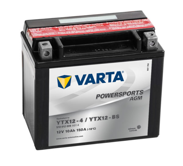 VARTA Powersports AGM YTX12-BS 12V 10Ah