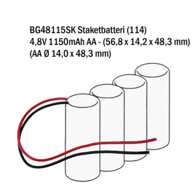 Staketbatteri AA HT 4,8V 1150mAh NiMH (114)