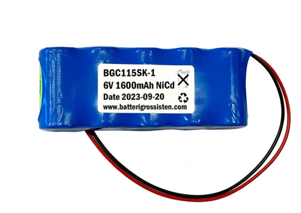 Staketbatteri Nödljus 6V 1600mAh NiCd [115]