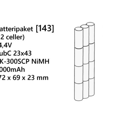 Batteripaket SubC (143) 14,4V 3000mAh NiMH