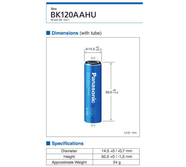 PANASONIC BK-120AAHU HT 1,2V 1280mAh NiMH
