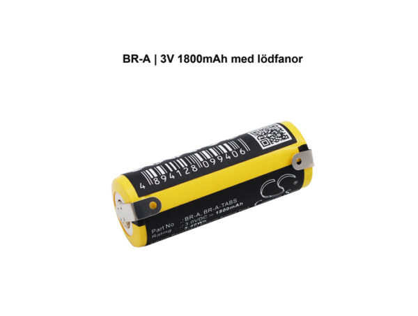 PANASONIC BR-A-TABS 4/5 A 3V 1800mAh lödfanor [Li-MnO2]