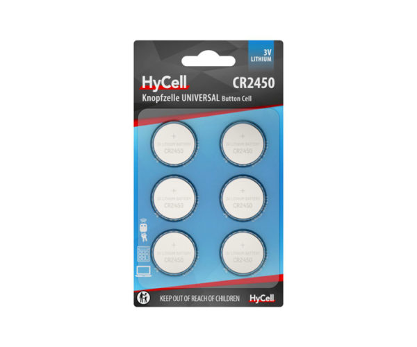 CR2450 3,0V knappceller i sex pack