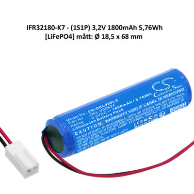 Nödljusbatteri (1S1P) 3,2V 1800mAh 5,76Wh [LiFePO4]