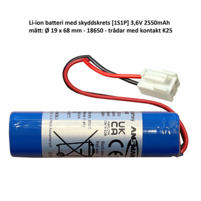 ANSMANN Li-ion pack [1S1P] 3,6V 2550mAh