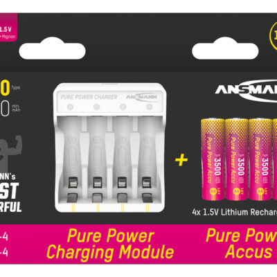 Pure Power Laddare + 4 x AA [R06] 1,5V 3500mAh 4-pack