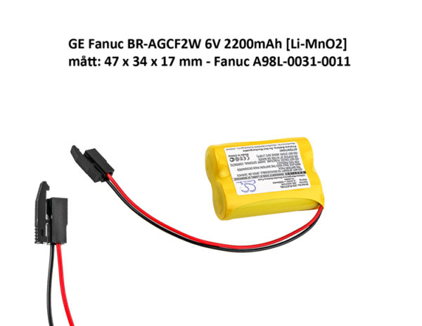 GE Fanuc BR-AGCF2W 6V 2200mAh [Li-MnO2]