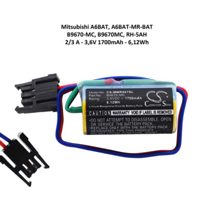 MITSUBISHI A6BAT, B9670MC 2/3 A 3,6V 1700mAh