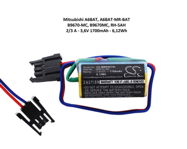 MITSUBISHI A6BAT, B9670MC 2/3 A 3,6V 1700mAh