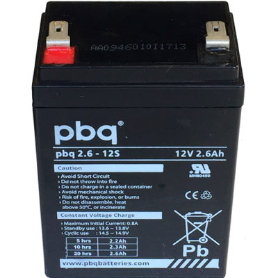 pbq 2.6-12S 12V 2,6Ah T250 6,3mm +Vänster